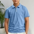 thumbnail image 1 of Teen Boys Polo Shirt Sky Blue Polo Shirt Rugby Button Down Shirt with Short Sleeves Boys Shirts Size 13-14 Years, 1 of 3