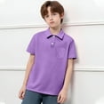 thumbnail image 1 of Boys Polo Shirts Purple Boys Uniform Shirts Rugby Button Down Shirt Short Sleeve Toddler Shirts Boys Clothes Size 13-14 Years, 1 of 3