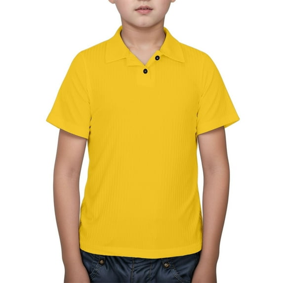 Teen Boys Polo Shirts Yellow Collar Shirt Rugby Button Down Shirt with Short Sleeves Boys Polo Shirts Size 13-14 Years