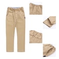 thumbnail image 1 of Boys School Uniform Pants Straight Pants With Pockets Pull On Chino Pants Stretch Pants Boys Green Uniform Pants Back To School Clothes Preppy Clothes 17-18 Years, 1 of 9