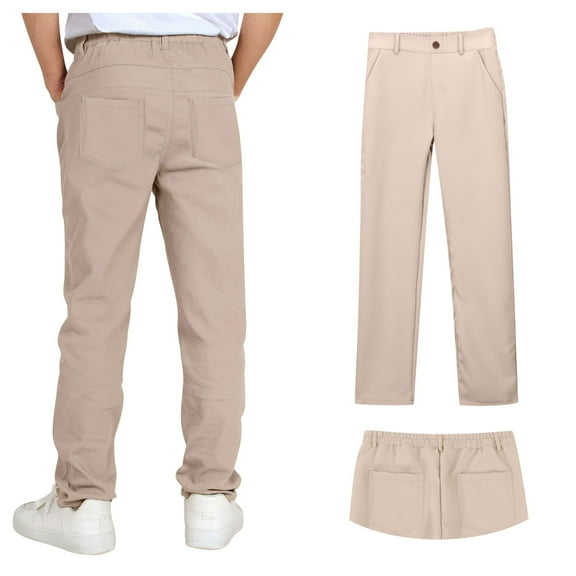Teen Boys School Uniform Pants Straight Pants With Pockets Pull On Chino Pants Stretch Pants Brown Uniform Pants Boys Boys Back To School Clothes Teen Preppy Clothes 15-16 Years