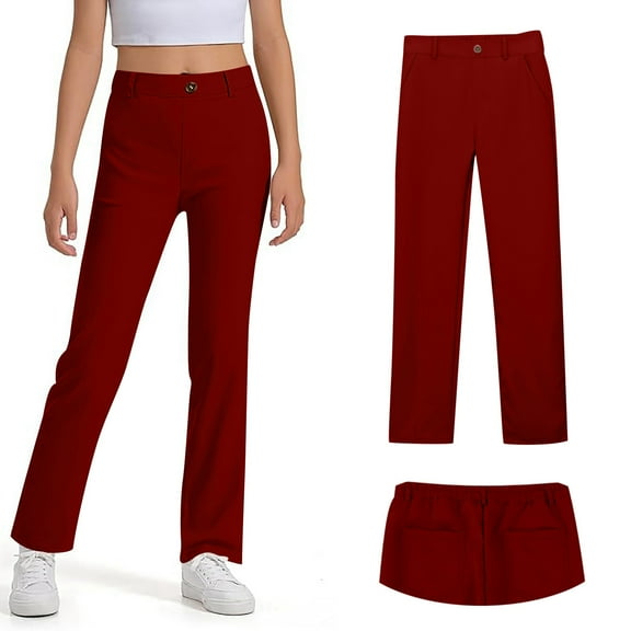 Teen Boys School Uniform Pants Straight Pants With Pockets Pull On Chino Pants Stretch Pants Silver Uniform Pants For Boys Back To School Clothes For Boys Teen Boys Pants 15-16 Years