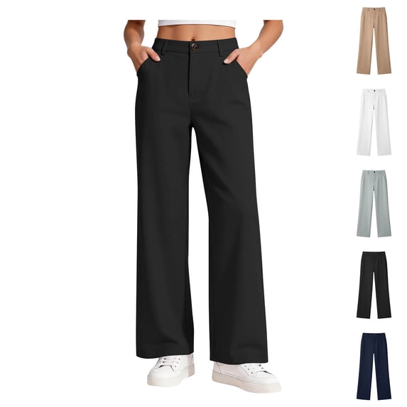 Boys School Uniforms Straight Leg Pants Stretch Slim Classroom Black Uniform Pants for Boys Boys Back to School Clothes Pants for Boys 13-14 Years
