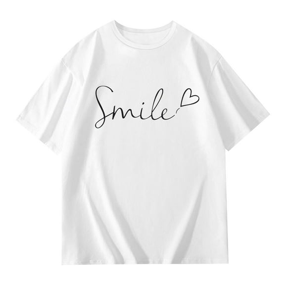 Teen Boys Shirts Short Sleeve Graphic Letter Print Summer Crewneck Tops Basic Tees Girls White T Shirt Shirts for Girls 12-14 Years