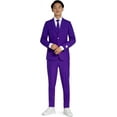 thumbnail image 1 of Teen Boys Solid Color Party Suit - Prom and Wedding Party Outfit - Including Blazer, Pants and Tie, 1 of 9