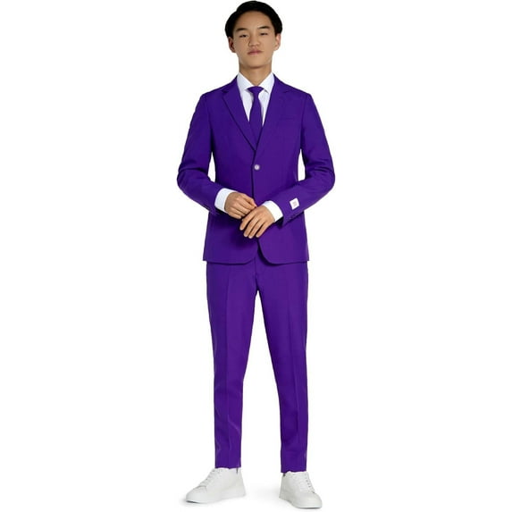 Teen Boys Solid Color Party Suit - Prom and Wedding Party Outfit - Including Blazer, Pants and Tie
