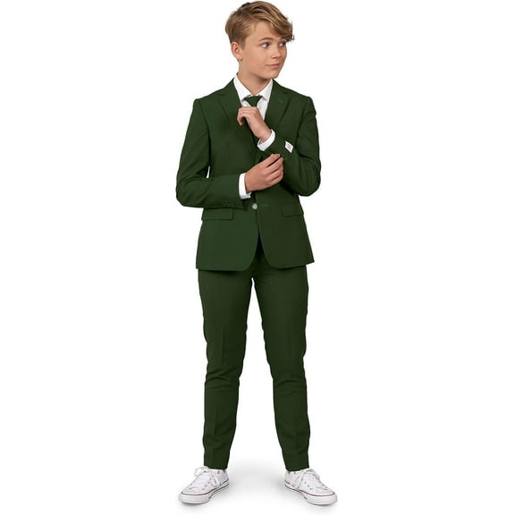 Teen Boys Solid Color Party Suit - Prom and Wedding Party Outfit - Including Blazer, Pants and Tie