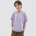 thumbnail image 1 of Teen Boys Tshirts Casual Toddler Boy Short Sleeve Shirt Purple Tees Toddler Baseball Shirt 15-16 Years Boy Clothes, 1 of 3