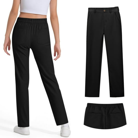 Teen Boys Uniform Pants Pull On Chino Pants With Pockets Straight Pants Boys Beige Uniform Pants Boys Back To School Clothes Teen Boys Clothes 15-16 Years