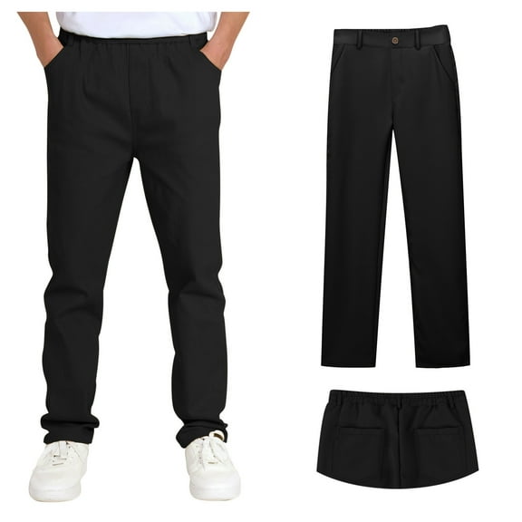 Teen Boys Uniform Pants Pull On Chino Pants With Pockets Straight Pants Red Pants For Boys Uniform Back To School Clothes For Boys Teen Boys Clothes 15-16 Years