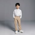 thumbnail image 1 of Teen Boys Uniform Pants Pull On Chino Pants With Pockets Straight Pants Beige Pants For Boys Back To School Clothes Teen Preppy Clothes 11-12 Years, 1 of 5