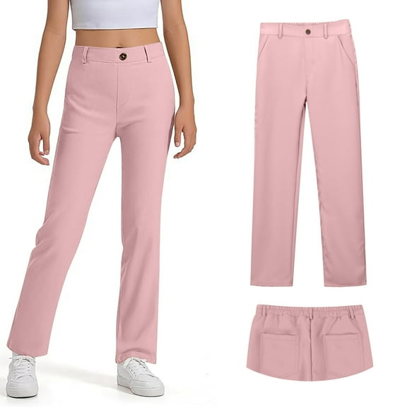 Teen Boys Uniform Pants Pull On Chino Pants With Pockets Straight Pants Brown Pants For Boys Back To School Clothes Teen Boys Pants Size 14-15 Years