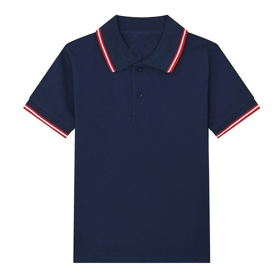 Teen Boy Uniform Shirts For Boys Polo Shirts Boy Short Sleeve Shirt Casual Blouse Tops Pullover 10-11 Years