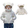 thumbnail image 1 of Teen Boys Winter Coats with Hooded Puffer Jacket Kids Boys White Jacket Full-Zip Long Sleeve Thicken Waterproof Jacket Kids Girls Winter Coats Size 11-12 Years, 1 of 4