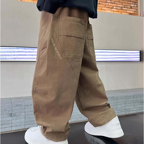 Cargo Pants Boys Straight Leg Cargo Pants Wide Leg Boys Baggy Cargo Pants Boys Casual Pants Boys Pull on Pants Boy Pants Size 15-16 Years