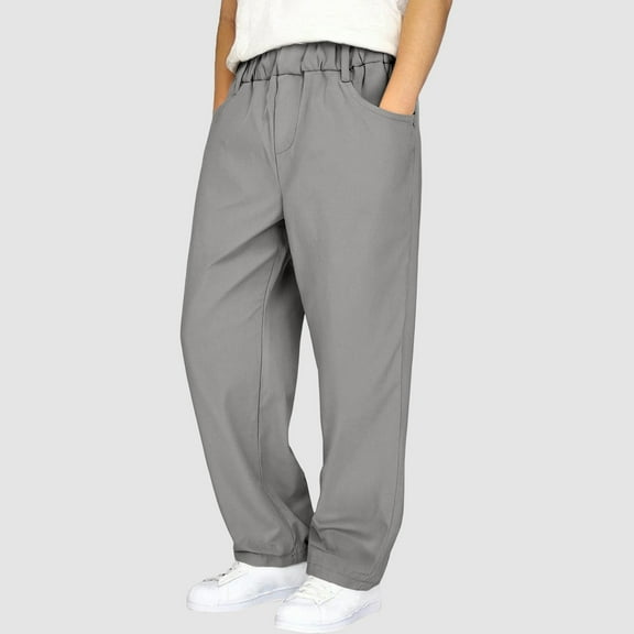 Teen Cargo Pants For Boys Elastic Waist Drawstring Cargo Jogger Pants With Pocket Classic Fit Streetwear Boys Clothes Size 15-16 years