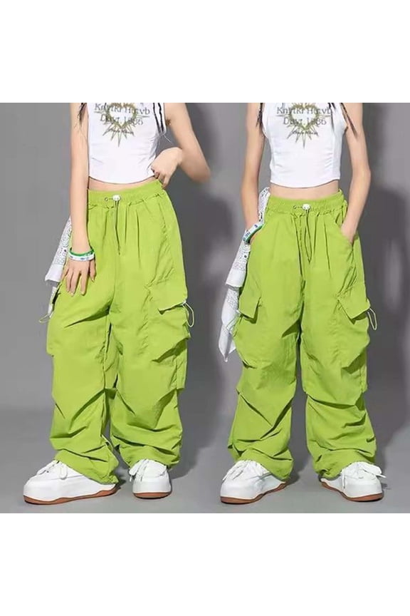 Cargo Pants For Girls Elastic Waist Drawstring Cargo Jogger Pants With Pocket Loose Fit Girls Fashion Girls Joggers Girl Pants Size 3-4T