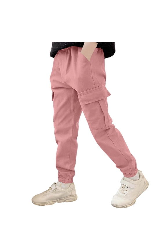 Teen Cargo Pants Kids Elastic Waist Cargo Pants Jogger Boys Slim Fit Pants Boys Casual Pants School Pants Boys Size 13-14 Years Clothes