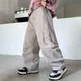 thumbnail image 1 of Teen Cargo Pants for Boys Cargo Jogger Pants Stretch Elastic Waist with Pocket Classic Fit Boys Athletic Pants Casual Toddler Pants 12-13 Years, 1 of 8
