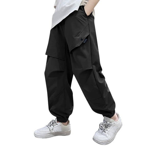 Teen Cargo Pants for Boys,Cargo Joggers High Waisted Wide Leg with Pocket Loose Fit Boys Active Pants Casual Boys Pants Size 13-14 Years