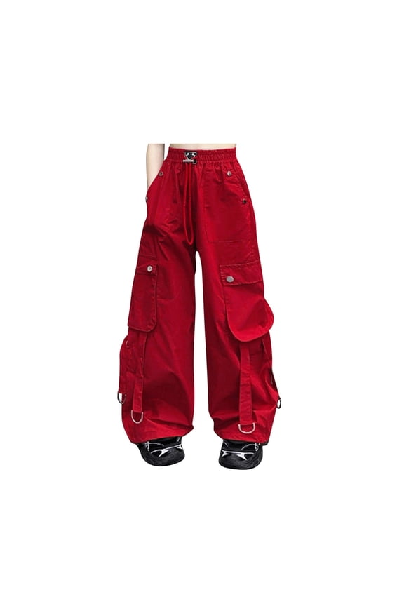 Teen Cargo Pants for Girls Lightweight Elastic Waist Drawstring Cargo Pants Baggy Pants Girls Girl Wide Leg Pants Girls Cargo Pants Size 10-12 Years