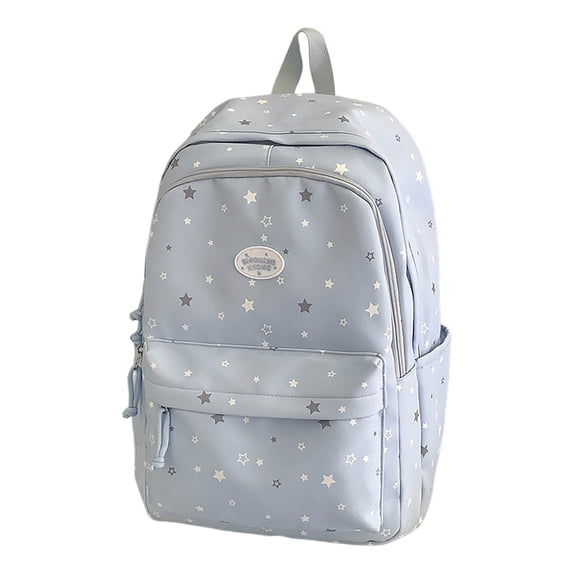 Teen Casual Polyester Star Print Backpack, Fashion Large Everyday Daypack, Coquette Bookbag for Campus Weekend Commute