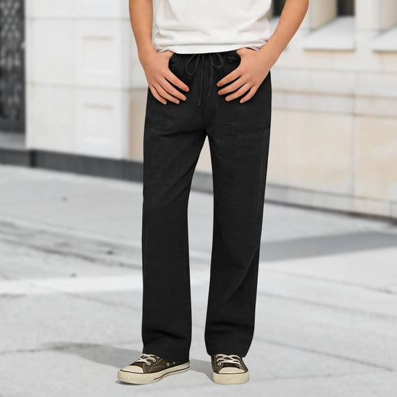 Teen Clothes Boys Boys Formal Dress Pants Slim Fit Adjustable Waist Trousers for School Uniform Wedding Party