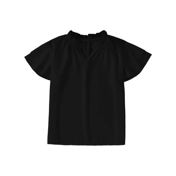 Teen Clothes For Girls Solid Short Sleeve Shirts For Girls Casual Toddler Summer Outfit Kids Clothes Girls 11-12 Years Cute Girl Clothing