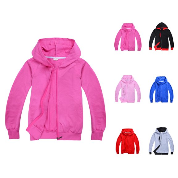 Teen Clothes Kids Clothes Child Boys' Autumn Winter Long Sleeved Color Block Hooded Zipper Coat Top Clothes