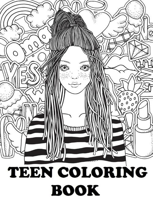 Teen Coloring Book Cute Coloring Book for Teen Girls (Paperback) by