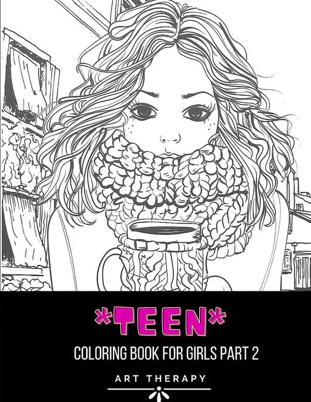 Teen Coloring Books For Girls: Detailed drawings of older girls