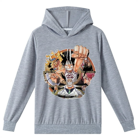 Teen Comfy Soft Long Sleeve Hoodies,Anime One Piece Pullover Hooded Casual Sweatshirts for Boys Girls