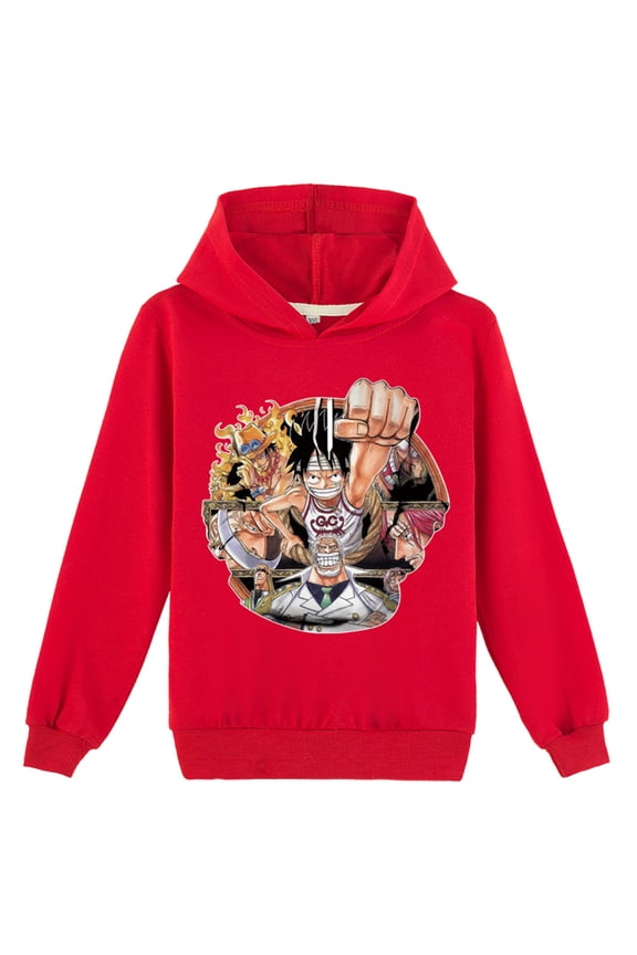 Teen Comfy Soft Long Sleeve Hoodies,Anime One Piece Pullover Hooded Casual Sweatshirts for Boys Girls