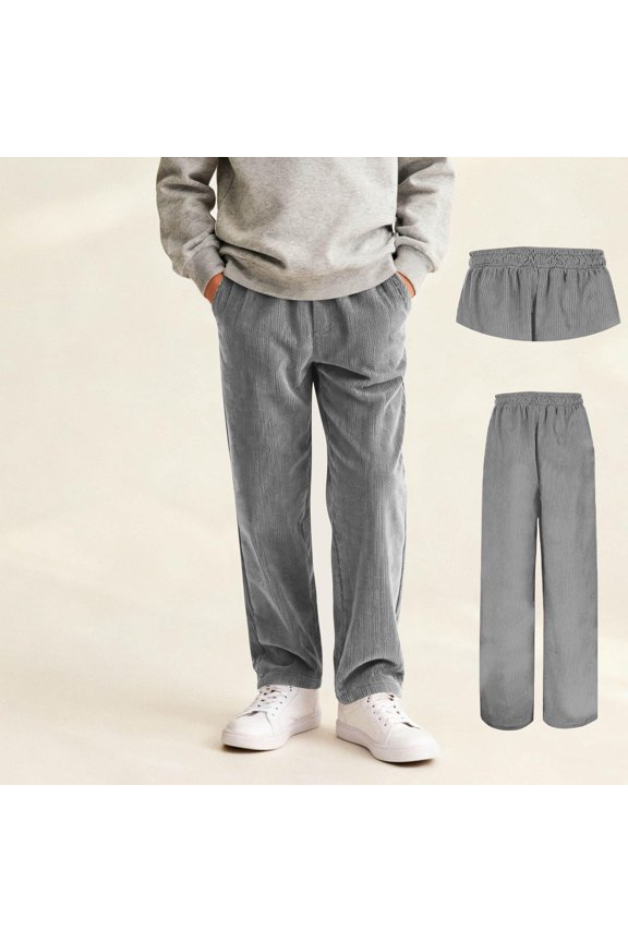 Teen Corduroy Pants Elastic Slacks Uniform Pants Boy Pants Size 15-16 Years