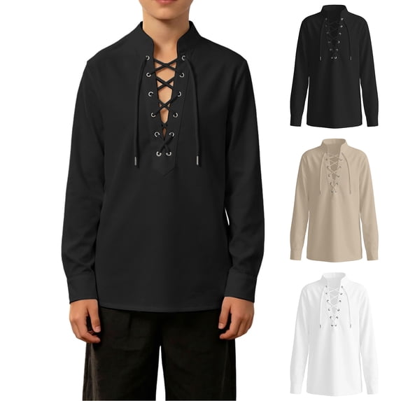 Teen Costumes Long Sleeve Boys Medieval Shirt Medieval Costume Kids Dress up Clothes Halloween Costumes Boys 13-14 Years
