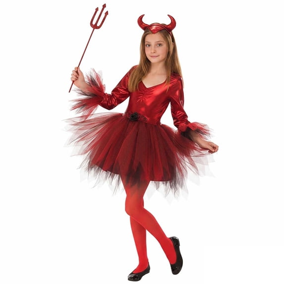 Teen Costumes Long Sleeve Tutu Dresses Devil Costumes Dress up Clothes Kid Halloween Costumes 10-12 Years