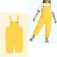 thumbnail image 1 of Teen Cute Jumpsuit Kids Casual Sleeveless Overalls Girls Loose Rompers with Pockets Yellow Jumpsuit Kids Clothes Girls Size 11-12 Years, 1 of 4