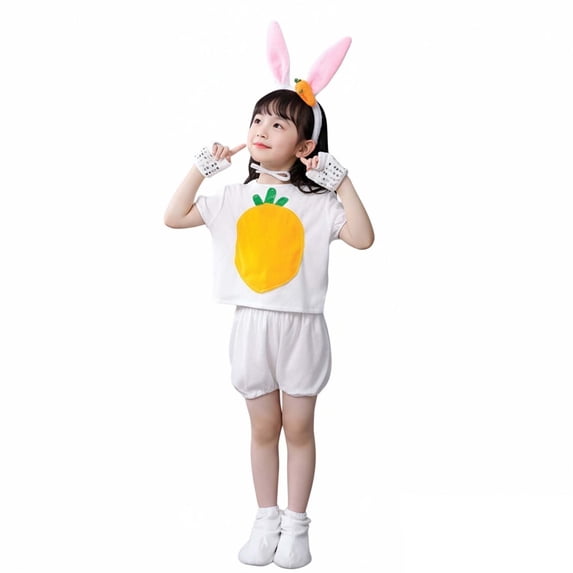 Easter Outfits Girls Short Sleeve Top Shorts and Hats Set Dress up Performance Dancewear Girls Outfits Size 11-12 Years