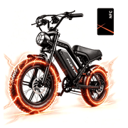 Teen Electric Bike, 750 & 1000W Motor 20+MPH Speed, 48V 15.6AH Removable Battery, 60 Miles Range, 16×4 Fat Tire Full Suspension E-bike with 3 Speed Assist UL284