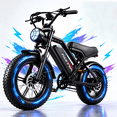 thumbnail image 1 of Teen Electric Bike 750W Motor 20MPH, 48V 15.6AH Detachable Battery, 16X4 Fat Tire, Full Suspension, NFC Lock, 95% Pre-assembled, UL2849, 1 of 7