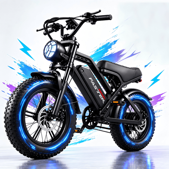 Teen Electric Bike 750W Motor 20MPH, 48V 15.6AH Detachable Battery, 16X4 Fat Tire, Full Suspension, NFC Lock, 95% Pre-assembled, UL2849