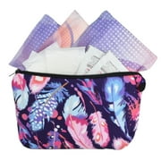 Teen First Period Pouch with Sanitary Napkins/Pads, Panty Liners, Wipes and Disposable Bags for Tweens and Teens