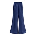 thumbnail image 1 of Flare Sweatpants Girls Navy Pants Girls Casual Girls Athletic Joggers Wide Leg Pants with Pocket Cute Pants for Girls 14-15 Years, 1 of 6