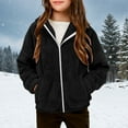 thumbnail image 1 of Teen Fleece Jacket For Girls Long Sleeve Jacket Hoodies Zip Up Sweatshirt Winter Sweaters For Girls Girls Size 11-12 Years Clothes, 1 of 5