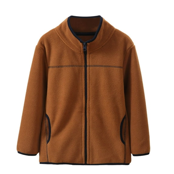 Teen Fleece Jackets for Girls Long Sleeve Zip Up Outerwear Cute Boys Fall Jacket 11-12 Years