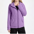 thumbnail image 1 of Teen Fleece Jacket Long Sleeve Zip Up Hoodie with Pocket Warm Lined Coat Outerwear Fall Winter Clothes Girls 11-12 Years Clothes, 1 of 4