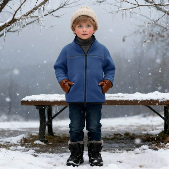 Teen Fleece Jackets Long Sleeve Zip Up Outerwear 11-12 Years Boys Winter Coat