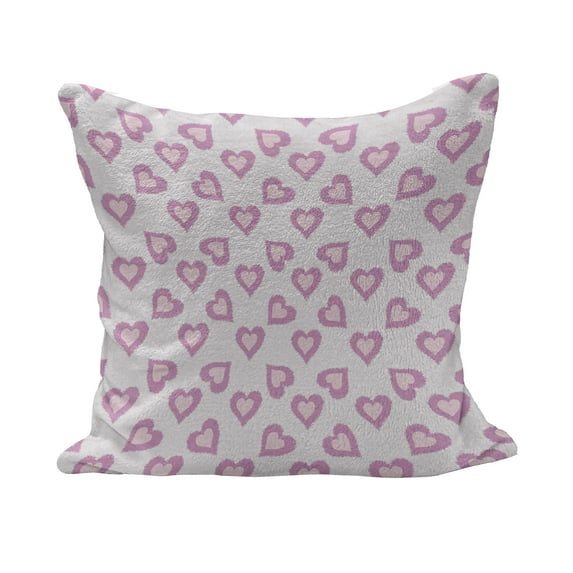 Teen Fluffy Throw Pillow Cushion Cover, First Love First Date Inspired Vivid Young Hearts Inner Details Art Print, Decorative Square Accent Pillow Case, 24" x 24", Lavender Purple, by Ambesonne