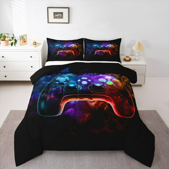 Teen Gaming Bedding Sets Full with Comforter,Duvet Insert,Lightweight 3 Pcs