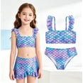 thumbnail image 1 of Aideaone Girls 3 Piece Swimsuit Tankini Bathing Suit with Cover Up Skirt Quick Dry tankini swimsuits for teens Beach Swimwear for 6-12 Years, 1 of 8